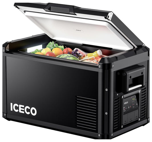 60L Portable Refrigerator – Multi-Directional Lid, Dual USB & AC/DC Power, Steel Compact Cooler (0℉ to 50℉) | Home & Car Use [Upgrade] ❄️