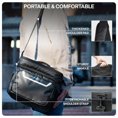 Mini Insulated Lunch Bag: Soft, Waterproof, Double-Layer – 24-Can Capacity, Leak-Proof & Foldable, Great for Work, Travel, Outdoor 🧊